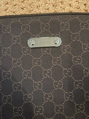Gucci Black Monogram Messenger Bag